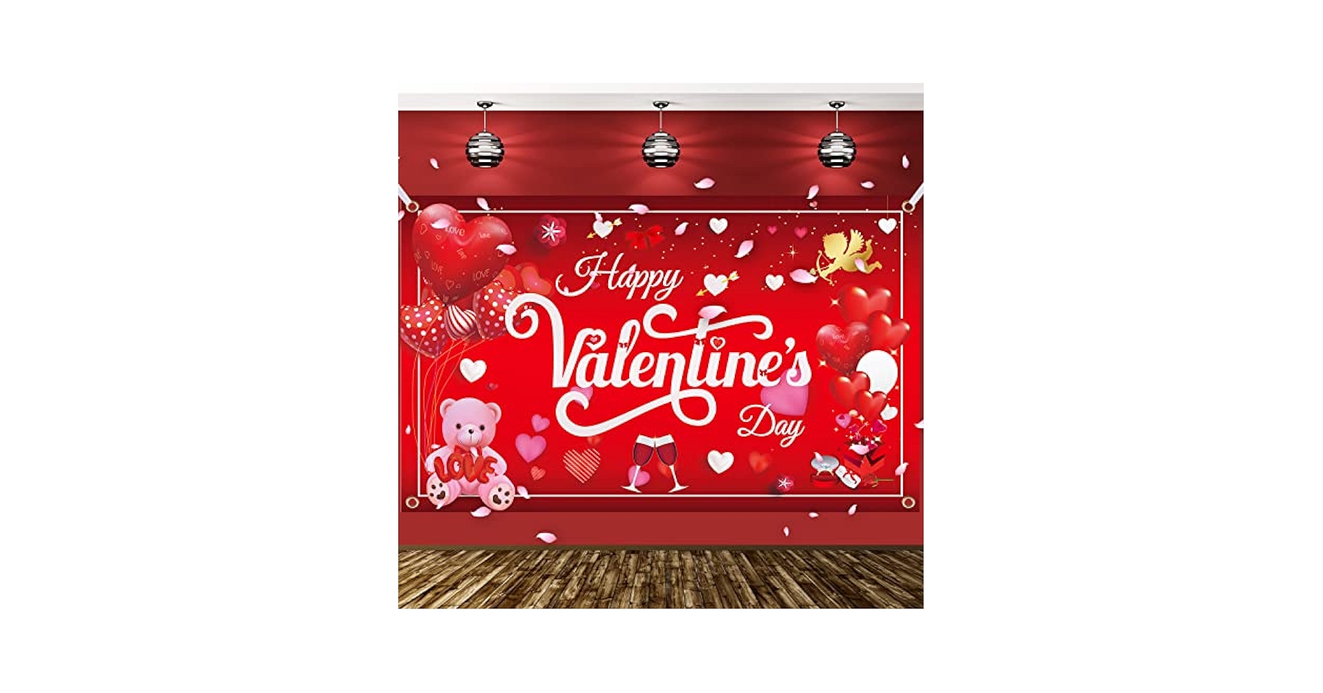 Amazon.com: Large Happy Valentines Day Backdrop Banner 43 x